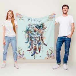 Manta Polar Cazador de Sueños Personalizado con Acuarela Boho
