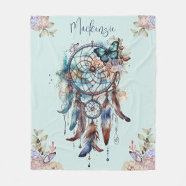 Manta Polar Cazador de Sueños Personalizado con Acuarela Boho