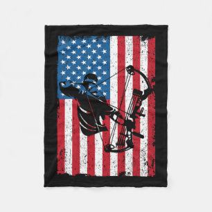 Manta Polar Cazando a Archer Bandera Americana Bowcazter