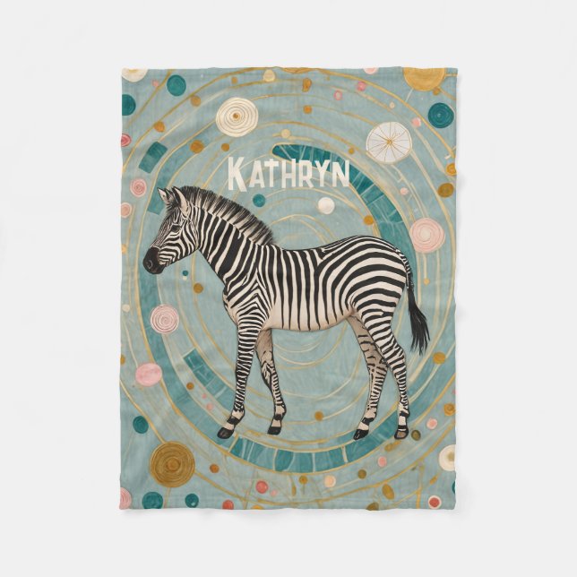 Manta Polar Cebra caprichosa personalizada (Anverso)