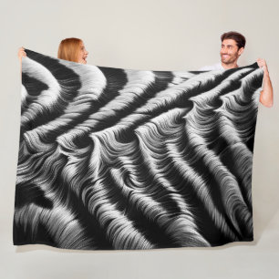 Manta Polar Cebra de Pastel Duro en Negro