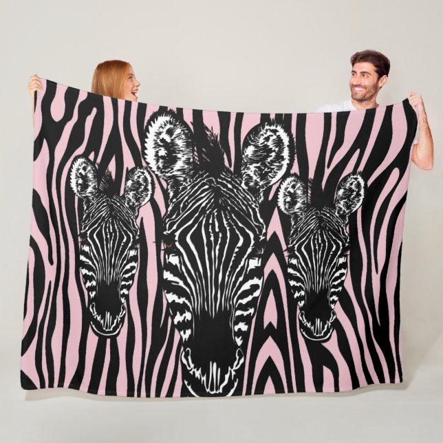 Manta Polar Cebra rosa de moda Manada en estampado de cebra (In situ)