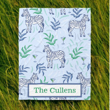 Cebras y Martinis Azul Personalizadas Preppy 