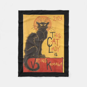 Manta Polar Cédula del gato Kamala Le Chat Noir célebre