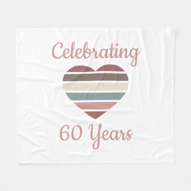 Manta Polar Celebrando el 60 aniversario Boda (Frente (Horizontal))