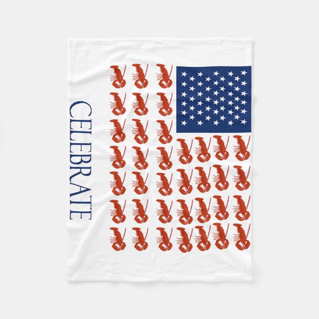 Manta Polar Celebre la langosta de la bandera americana (Anverso)