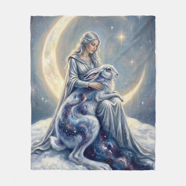 Manta Polar Celestial Galaxy Hare Moon Goddess Fantasy Art (Anverso)