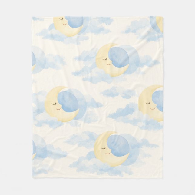 Manta Polar Celestial Moon Baby Fleece Blanket Soft Nursery (Anverso)