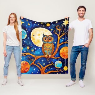 Manta Polar Celestiales de búho caprichosos: estrellas, luna,