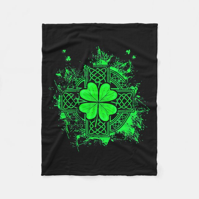 Manta Polar Celtic Knot Irish Shamrock Three Leaf Clover St Pa (Anverso)