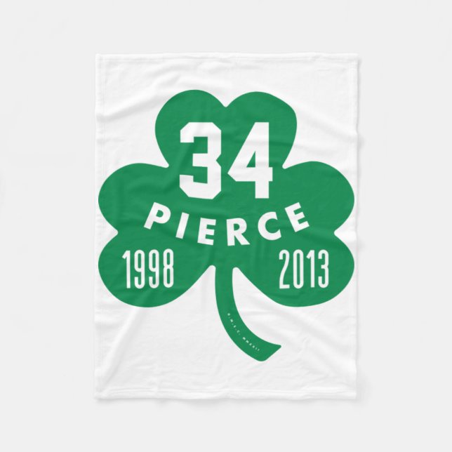Manta Polar Celtics - Pierce 34 Retirado Número Clover (Verde) (Anverso)