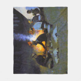 Manta Polar Cena de Cazadores Frederic Remington Rustic