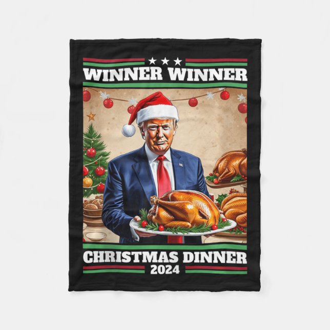 Manta Polar Cena de Navidades ganadores de Trump graciosos (Anverso)