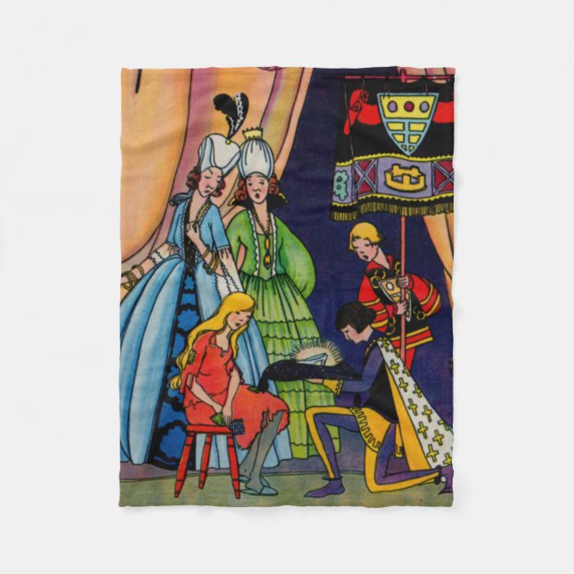 Manta Polar Cenicienta, el príncipe y la zapatilla de vidrio (Anverso)