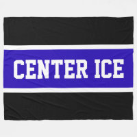 CENTER ICE Brillantes franjas de hockey blanco neg