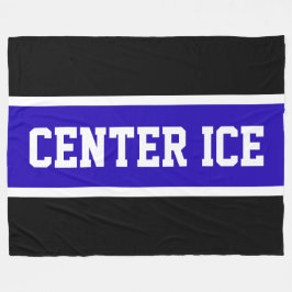 Manta Polar CENTER ICE Brillantes franjas de hockey blanco neg