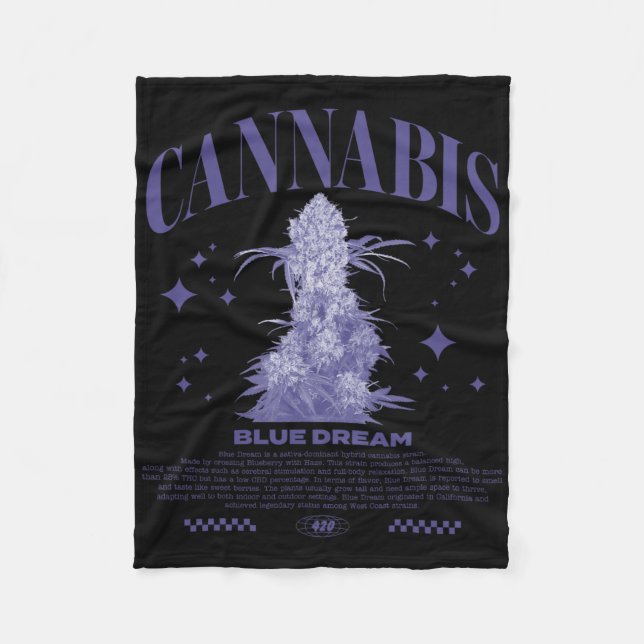 Manta Polar Cepa híbrida Sativa de Navidad Blue Dream  (Anverso)