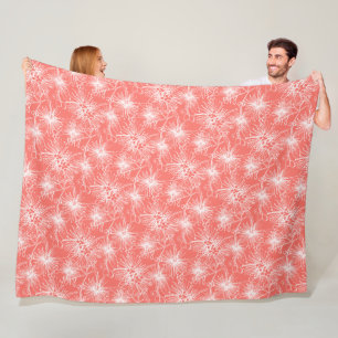Manta Polar Cepillo de cerezo lilo-pilón blanco y coral