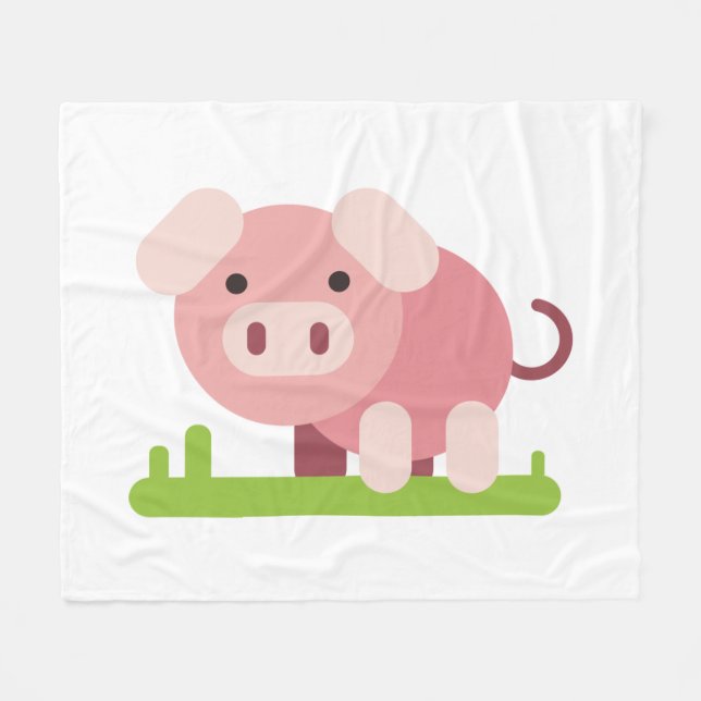Manta Polar Cerdito Rosa Alegre (Frente (Horizontal))