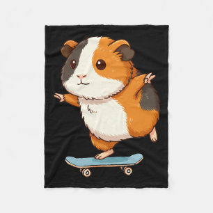 Manta Polar Cerdo de Guinea Divertido Patinador Monopatín Bail