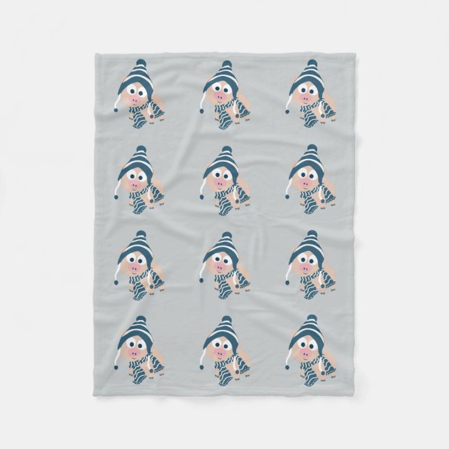 Manta Polar Cerdo de invierno (Anverso)