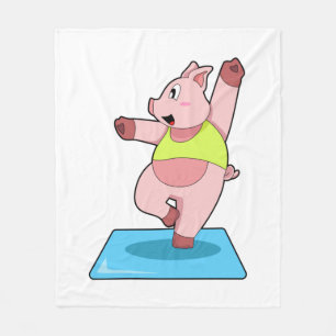 Manta Polar Cerdo en el gimnasio del yoga