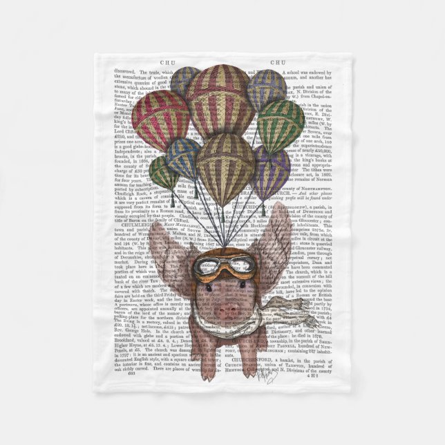 Manta Polar Cerdo en llamas (Anverso)