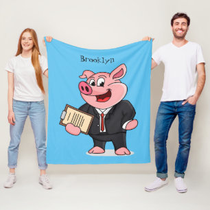 Manta Polar Cerdo gracioso personalizado de traje de negocios