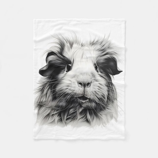 Manta Polar Cerdo monocromo de Guinea (Anverso)