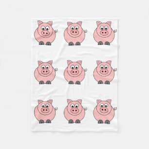 Manta Polar Cerdo rosado gordo