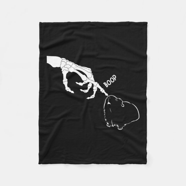 Manta Polar Cerdo Scary Skeleton Hand Boop gracioso Halloween (Anverso)