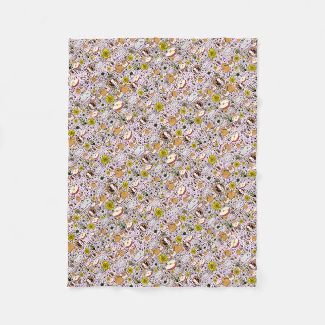 Manta Polar Cerdos de Guinea en rosa (Anverso)