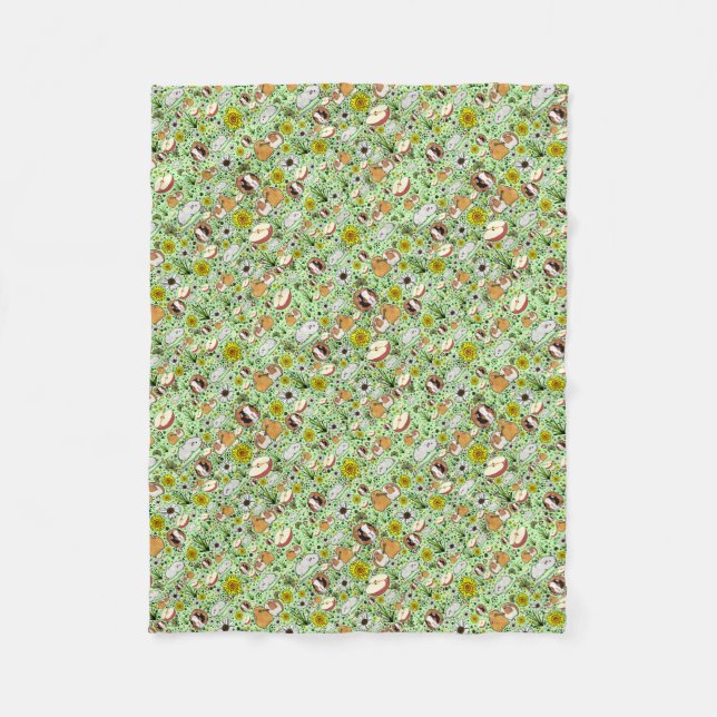 Manta Polar Cerdos de Guinea en verde (Anverso)