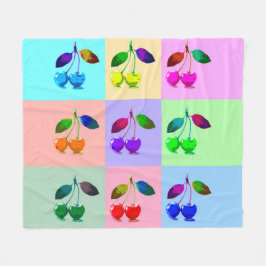 Manta Polar Cerezas coloridas - Arte pop