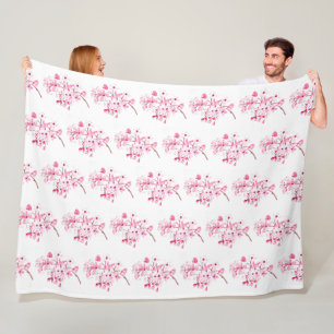 Manta Polar Cerezo en flor japonés rosa Sakura Kawaii