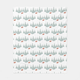 Manta Polar Cerveza marrón festiva bajo árboles de nieve