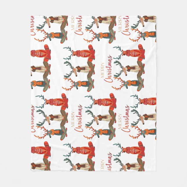 Manta Polar Cerveza. Navidades venados en escarbas. Modo festi (Anverso)