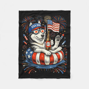 Manta Polar Cerveza Retro Husky Usa 250 Aniversario 4 De Julio