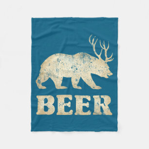Manta Polar Cerveza Vintage Bear Deer