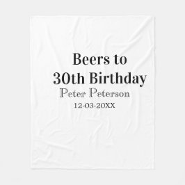Manta Polar Cervezas para cumpleaños 30 nombre fecha hombre el