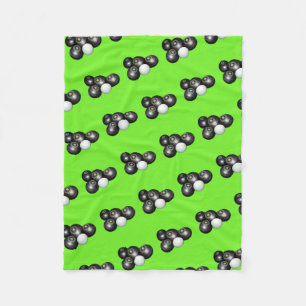 Manta Polar Césped Negro Y Gatito En Verde,