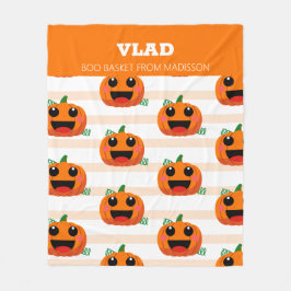 Manta Polar Cesta de bots de calabaza de Halloween