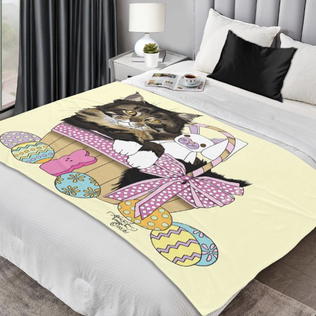 Manta Polar Cesta de Pascua Tabby Kitten (Subido por el creador)