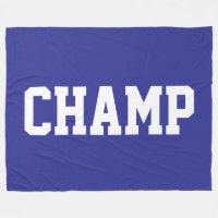 CHAMP Divertido Atletismo Texto Blanco Sobre Azul 