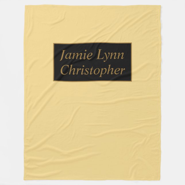 Manta Polar Champagne con nombres de parejas de oro (Anverso)