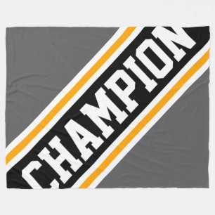 Manta Polar CHAMPION Sporty Gray Yellow Black Carreras Stripes