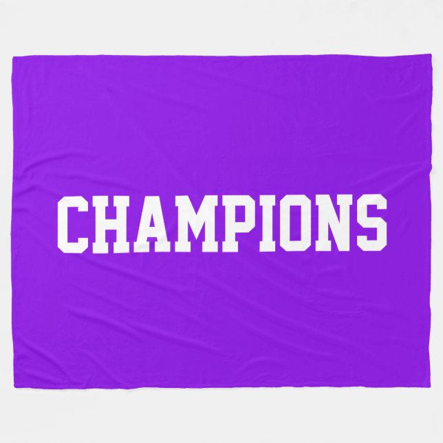 Manta Polar CHAMPIONS Athletic White Text On Bright Purple (Frente (Horizontal))