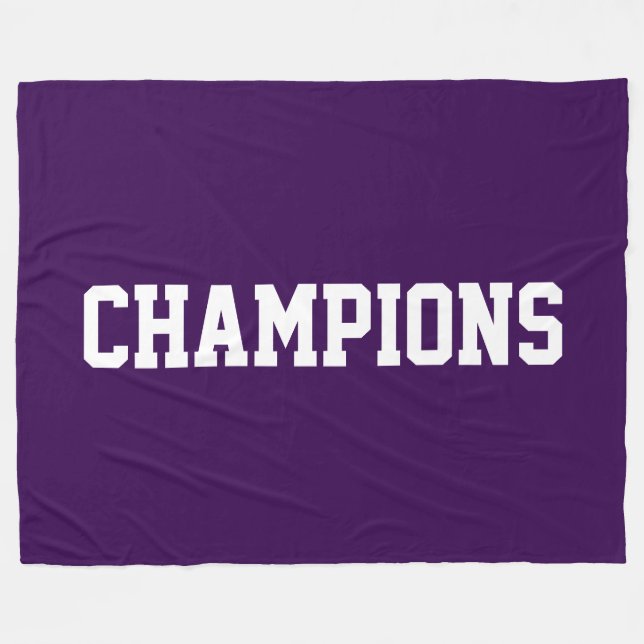 Manta Polar CHAMPIONS Athletic White Text On Deep Purple (Frente (Horizontal))