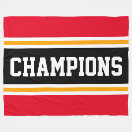 Manta Polar CHAMPIONS Fun Athletic Bright Red Black Stripes