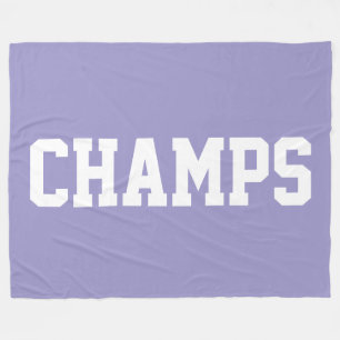 Manta Polar CHAMPS Texto Blanco Atlético en Morado Claro